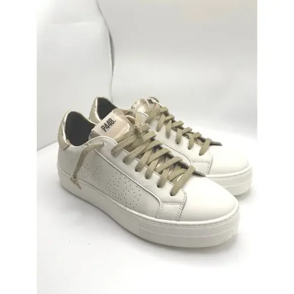 P448 gold and white classic platform Thea Wilder Sneaker size 41 / US 10.5 W